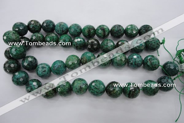 CPT304 15.5 inches 18mm faceted round green picture jasper beads