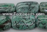 CPT315 15.5 inches 20*30mm rectangle green picture jasper beads