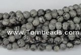 CPT351 15.5 inches 4mm round grey picture jasper beads wholesale