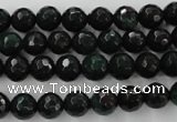 CPT402 15.5 inches 8mm faceted round green picture jasper beads