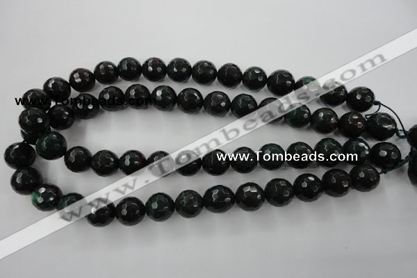CPT405 15.5 inches 14mm faceted round green picture jasper beads