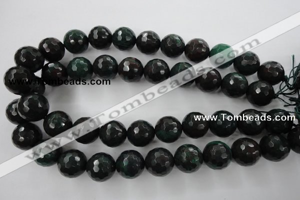 CPT407 15.5 inches 18mm faceted round green picture jasper beads