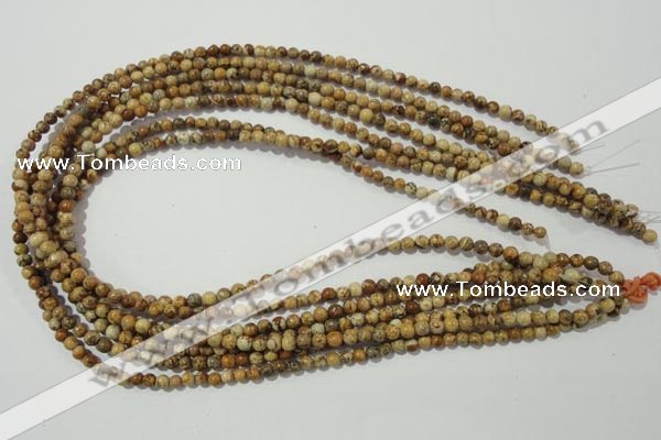 CPT450 15.5 inches 4mm round picture jasper beads wholesale