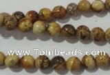 CPT451 15.5 inches 6mm round picture jasper beads wholesale
