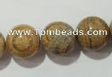 CPT458 15.5 inches 20mm round picture jasper beads wholesale