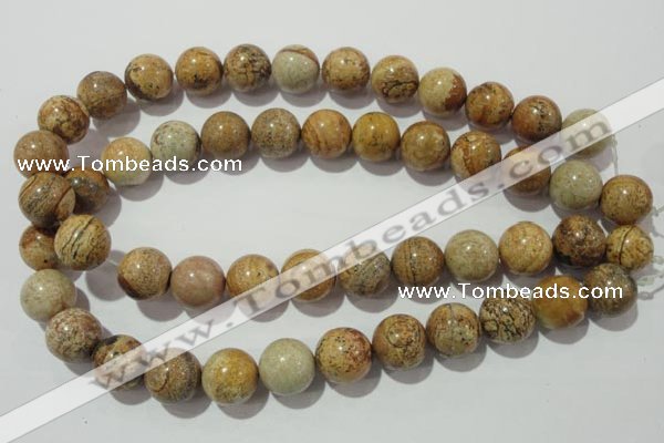 CPT458 15.5 inches 20mm round picture jasper beads wholesale