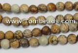 CPT501 15.5 inches 6mm faceted round picture jasper beads wholesale