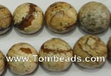 CPT506 15.5 inches 16mm faceted round picture jasper beads wholesale