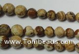 CPT510 15.5 inches 6mm – 14mm faceted round picture jasper beads