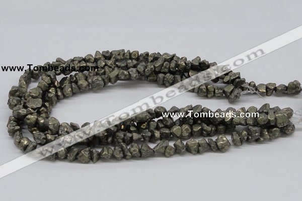 CPY02 16 inches 10mm nugget pyrite gemstone chip beads wholesale