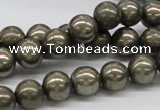 CPY07 16 inches 10mm round pyrite gemstone beads wholesale