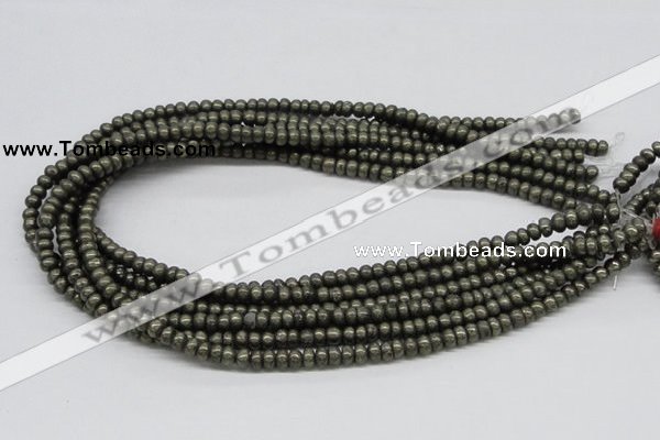 CPY08 16 inches 3*6mm rondelle pyrite gemstone beads wholesale