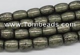 CPY09 16 inches 8*10mm drum-shaped pyrite gemstone beads wholesale