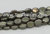 CPY11 16 inches 6*8mm oval pyrite gemstone beads wholesale