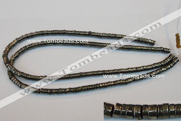 CPY115 15.5 inches 3*6mm heishi pyrite gemstone beads wholesale