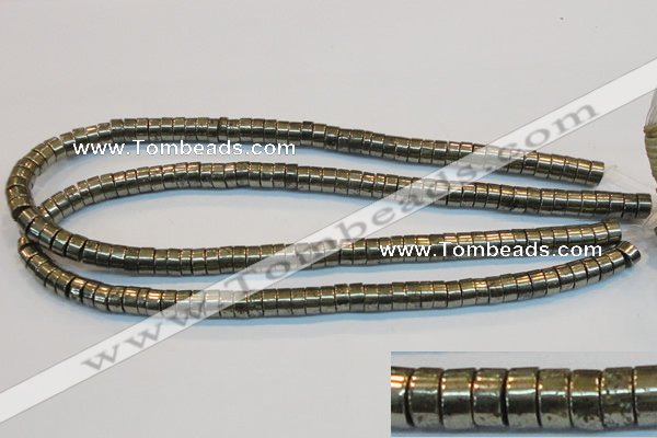 CPY116 15.5 inches 4*8mm heishi pyrite gemstone beads wholesale