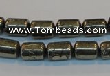 CPY122 15.5 inches 8*12mm tube pyrite gemstone beads wholesale