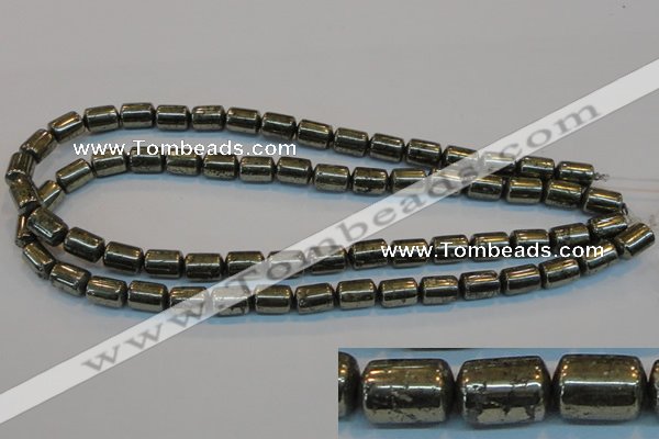 CPY122 15.5 inches 8*12mm tube pyrite gemstone beads wholesale