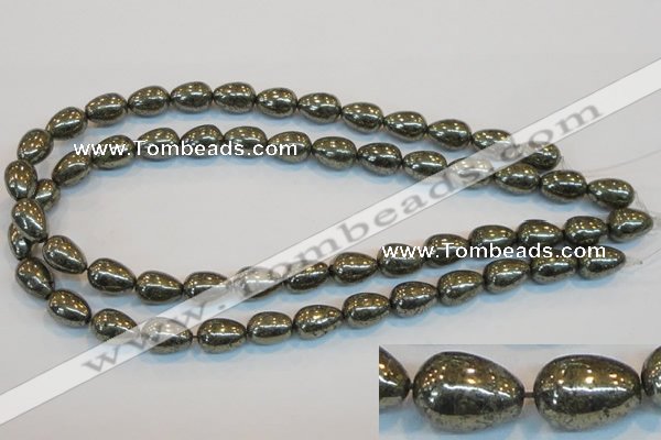 CPY133 15.5 inches 10*14mm teardrop pyrite gemstone beads wholesale