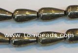 CPY134 15.5 inches 10*18mm teardrop pyrite gemstone beads wholesale