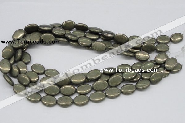 CPY14 16 inches 13*18mm oval pyrite gemstone beads wholesale