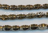 CPY141 15.5 inches 6*10mm rice pyrite gemstone beads wholesale