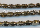 CPY141 15.5 inches 6*10mm rice pyrite gemstone beads wholesale