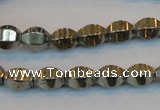 CPY142 15.5 inches 8*10mm rice pyrite gemstone beads wholesale