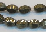 CPY145 15.5 inches 10*14mm rice pyrite gemstone beads wholesale