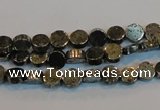 CPY150 15.5 inches 6mm coin pyrite gemstone beads wholesale