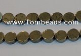 CPY151 15.5 inches 8mm coin pyrite gemstone beads wholesale