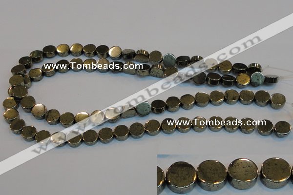 CPY152 15.5 inches 10mm coin pyrite gemstone beads wholesale