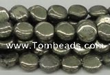 CPY16 16 inches 10mm coin pyrite gemstone beads wholesale