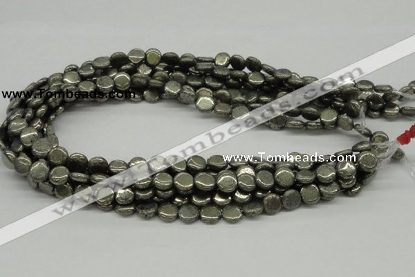 CPY16 16 inches 10mm coin pyrite gemstone beads wholesale