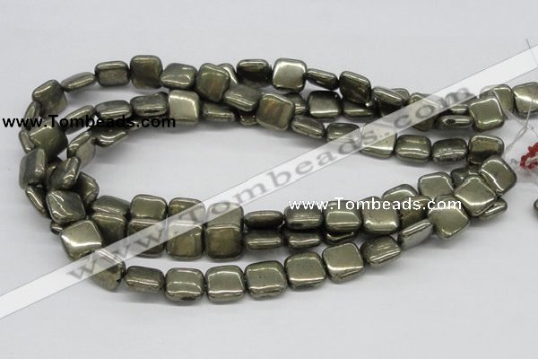 CPY18 16 inches 14*14mm square pyrite gemstone beads wholesale