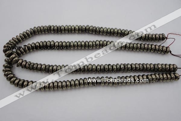 CPY211 15.5 inches 4*10mm rondelle pyrite gemstone beads wholesale