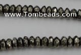 CPY215 15.5 inches 4*8mm faceted rondelle pyrite gemstone beads