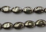 CPY231 15.5 inches 8*12mm oval pyrite gemstone beads wholesale