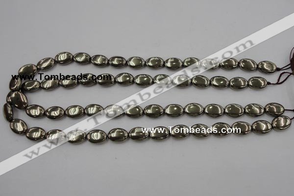 CPY232 15.5 inches 10*14mm oval pyrite gemstone beads wholesale