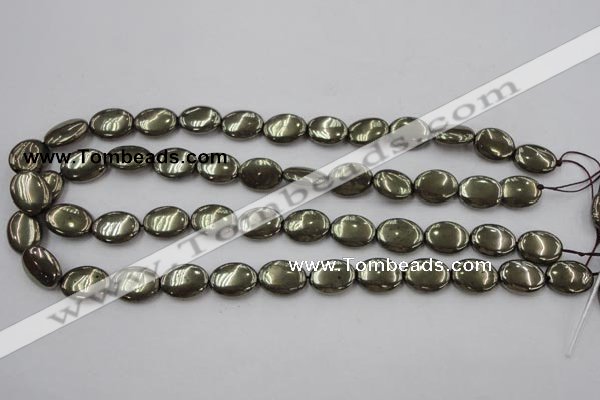 CPY233 15.5 inches 12*16mm oval pyrite gemstone beads wholesale