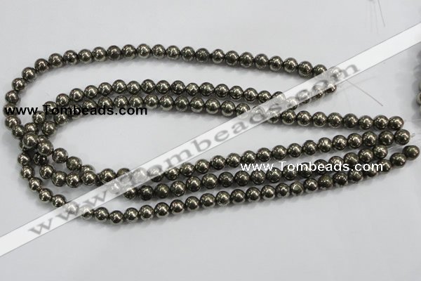 CPY24 16 inches 12mm round pyrite gemstone beads wholesale