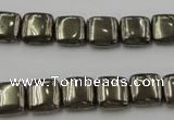 CPY250 15.5 inches 10*10mm square pyrite gemstone beads wholesale