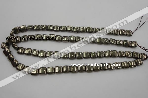 CPY250 15.5 inches 10*10mm square pyrite gemstone beads wholesale