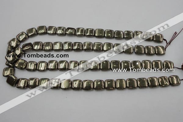 CPY251 15.5 inches 12*12mm square pyrite gemstone beads wholesale