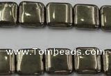 CPY252 15.5 inches 14*14mm square pyrite gemstone beads wholesale