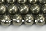 CPY261 15.5 inches 6mm round pyrite gemstone beads wholesale