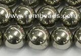 CPY262 15.5 inches 8mm round pyrite gemstone beads wholesale