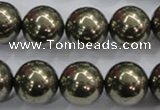 CPY27 16 inches 18mm round pyrite gemstone beads wholesale