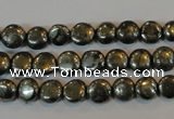 CPY300 15.5 inches 7mm flat round pyrite gemstone beads wholesale