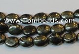 CPY310 15.5 inches 7*9mm oval pyrite gemstone beads wholesale